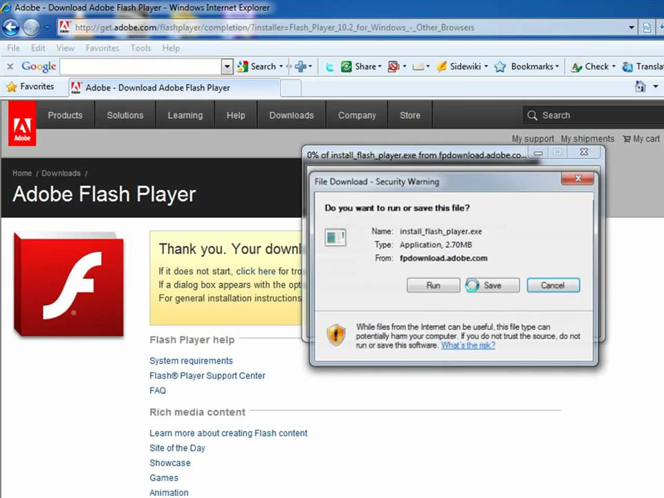 Adobe download flash player mac
